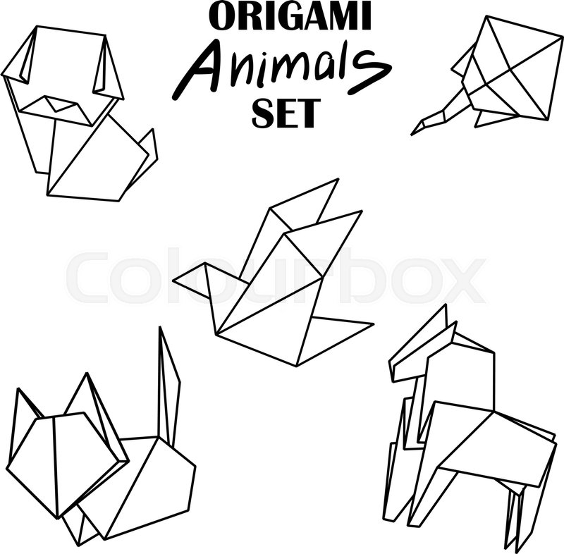 Origami Animals Set Animals From Stock Vector Colourbox