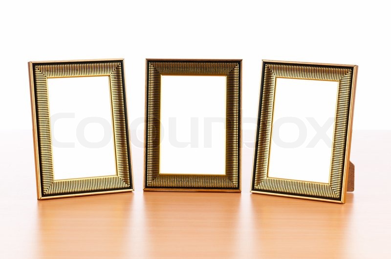 Photo frames on the table Stock image Colourbox