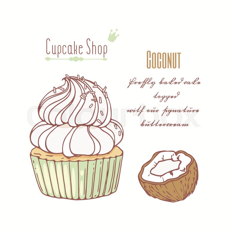 Hand Drawn Cupcake With Doodle Stock Vector Colourbox