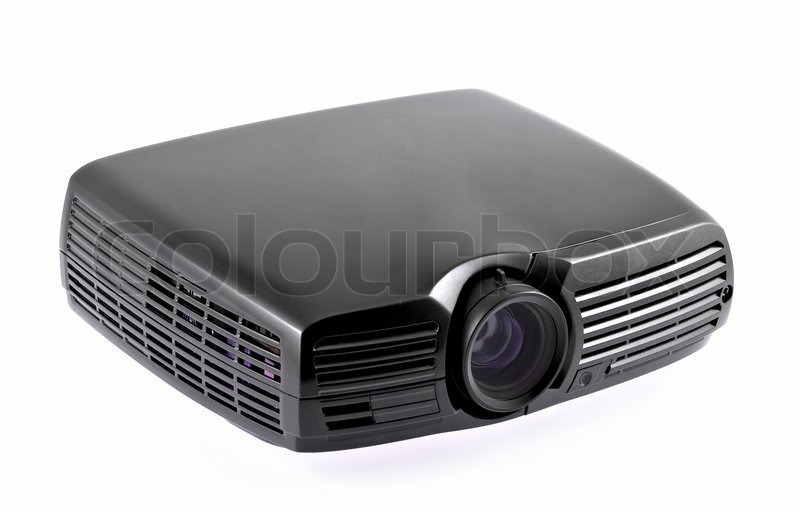 Multimedia black projector isolated on | Stock image | Colourbox