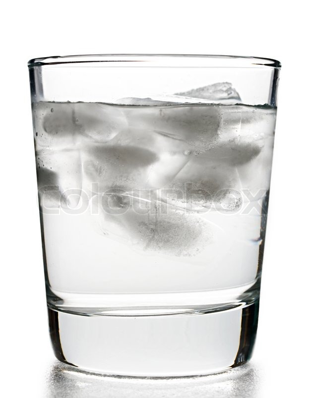 Glass Of Cool Water With Ice Stock Image Colourbox