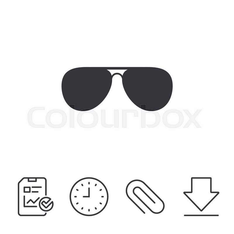 Aviator sunglasses sign icon. Pilot Stock vector Colourbox