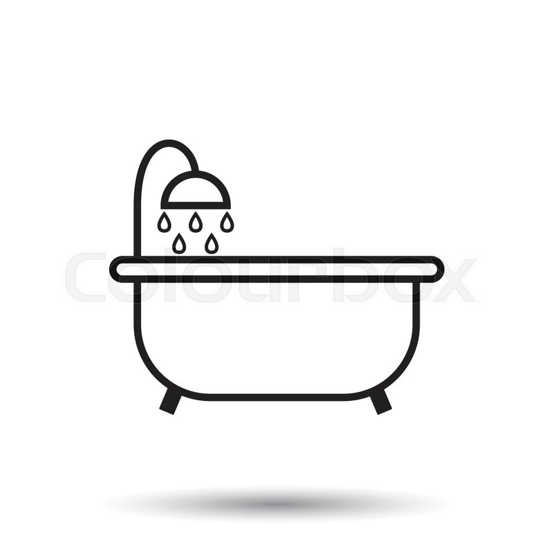 Bathtub vector icon Bathroom  shower Stock vector 