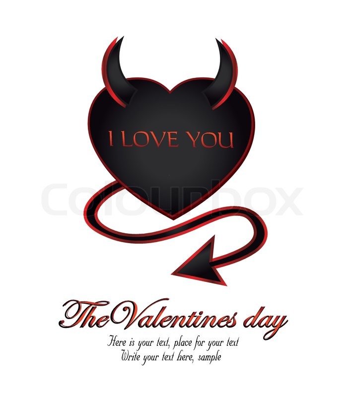 devil heart love happy valentine s day stock vector colourbox