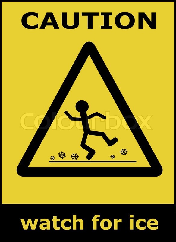 Caution watch for ice vector sign background  Stock 