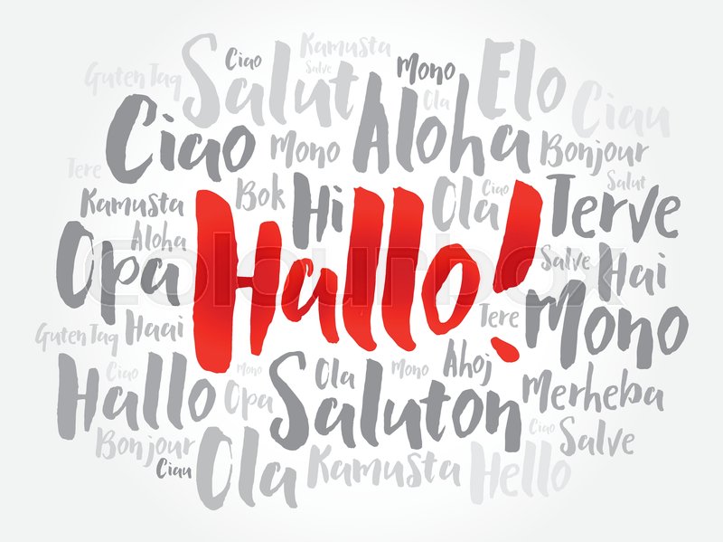 Hallo Hello Greeting In German Word Stock Vector Colourbox