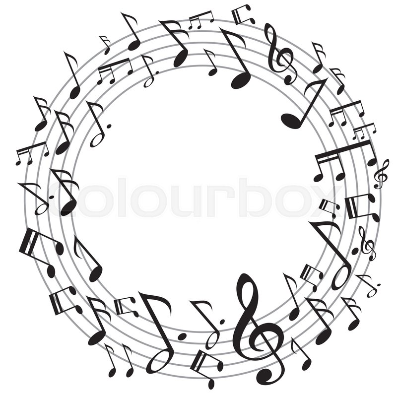 The design of circle music notes on | Stock vector | Colourbox