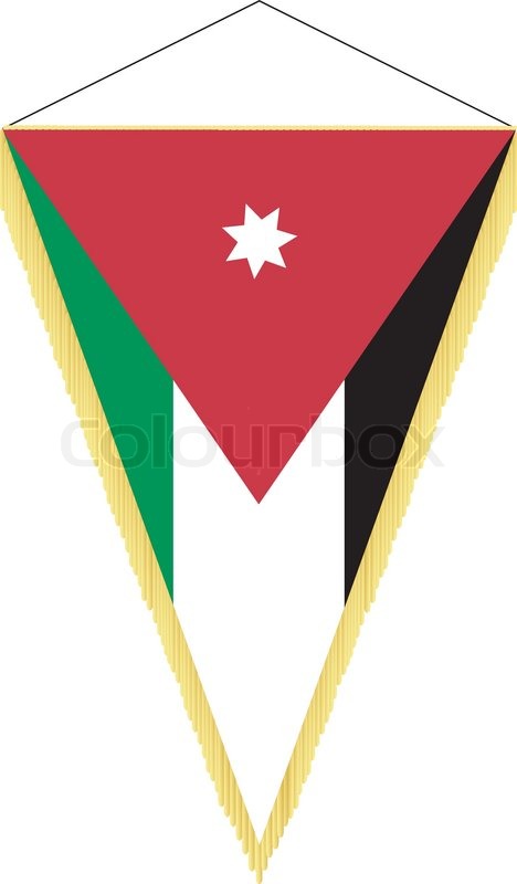 vector image of a pennant with the national flag of jordan stock