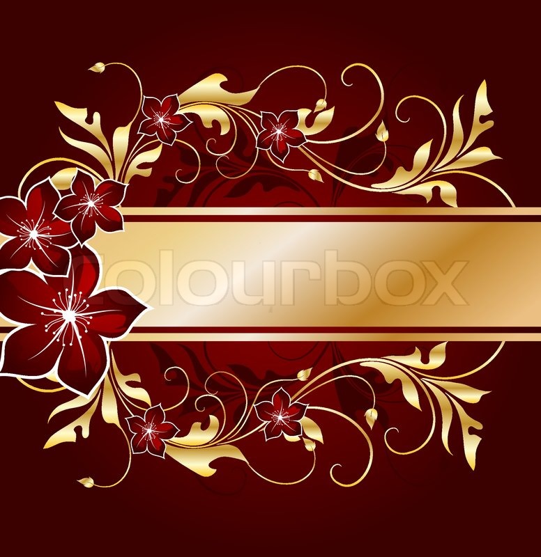 Golden floral background Stock Vector Colourbox