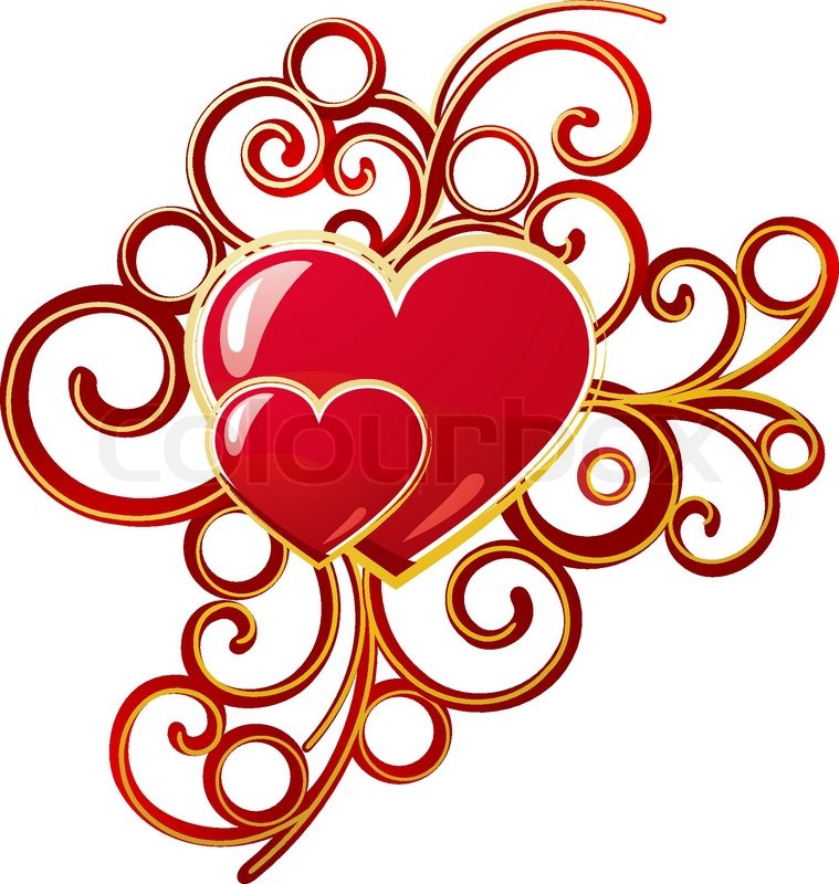 red valentine heart in floral style stock vector colourbox heart desing