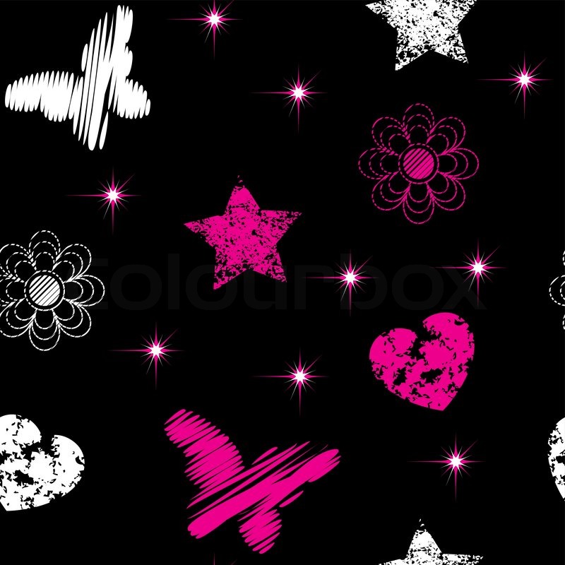 Nahtlose von emo Symbolen ( wiederholt ... | Stock-Vektor | Colourbox