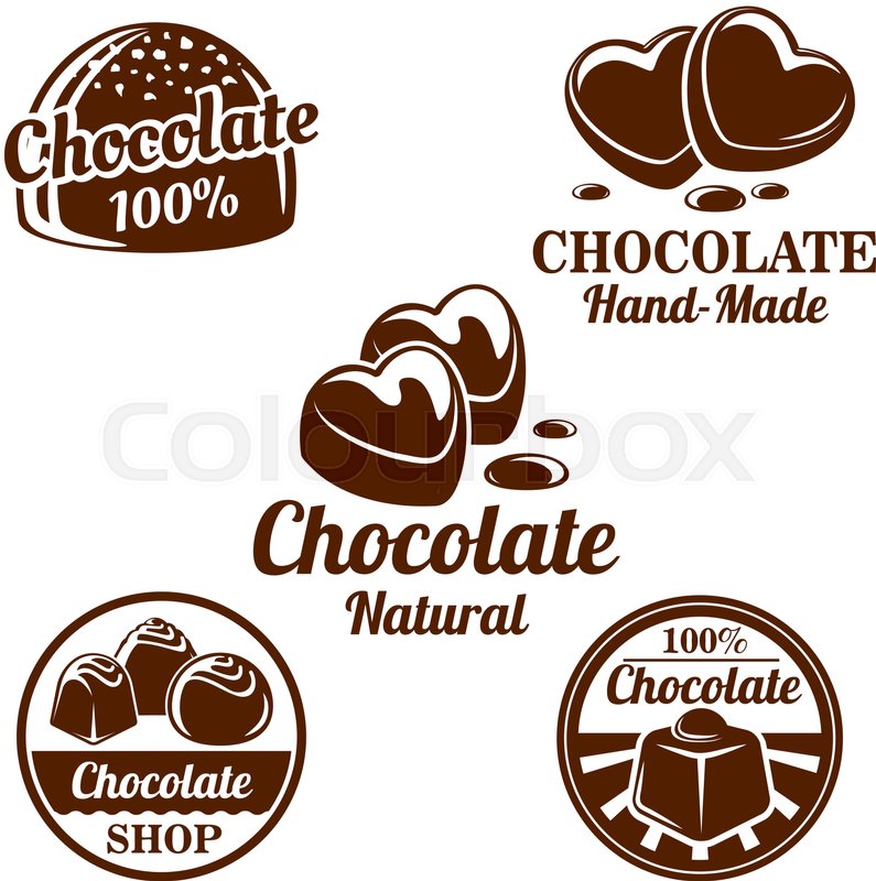 Chocolate, sweet food shop isolated | Stock vector | Colourbox
