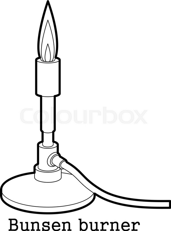 Bunsen Burner Icon In Outline Style Stock Vector Colourbox