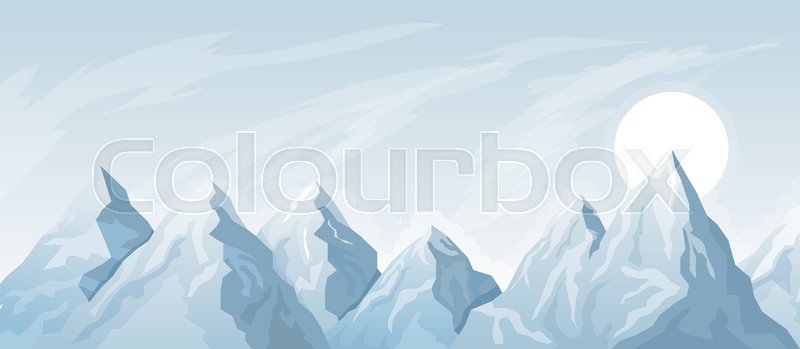 Cartoon illustration of the mountain | Stock vector | Colourbox