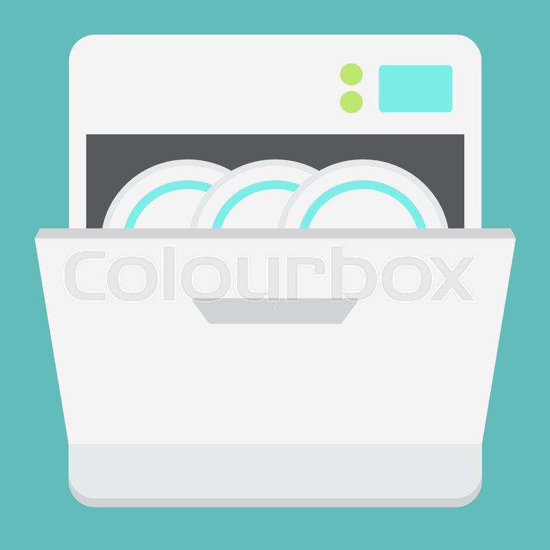 Dishwasher flat icon, kitchen and StockVektor Colourbox