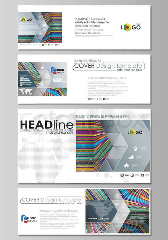 Social Media And Email Headers Set Stock Vector Colourbox
