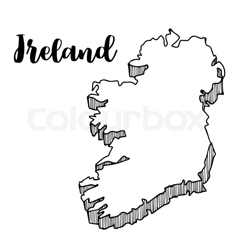Hand drawn of Ireland map, vector Stock vector Colourbox