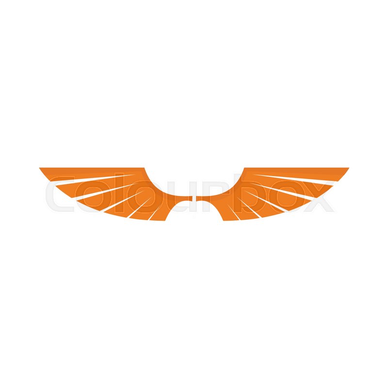 Orange wing flat icon for your design Stock vector Colourbox