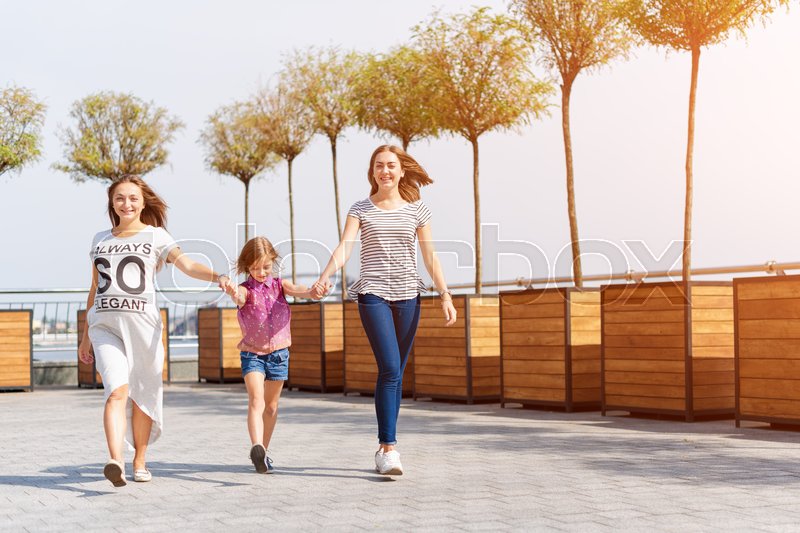 Samesex Lesbian Family With Child On A Stock Image Colourbox