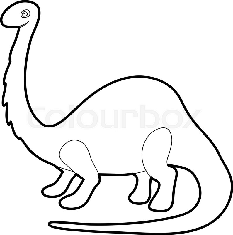 Apatosaurus dinosaur icon in outline ... | Stock vector | Colourbox