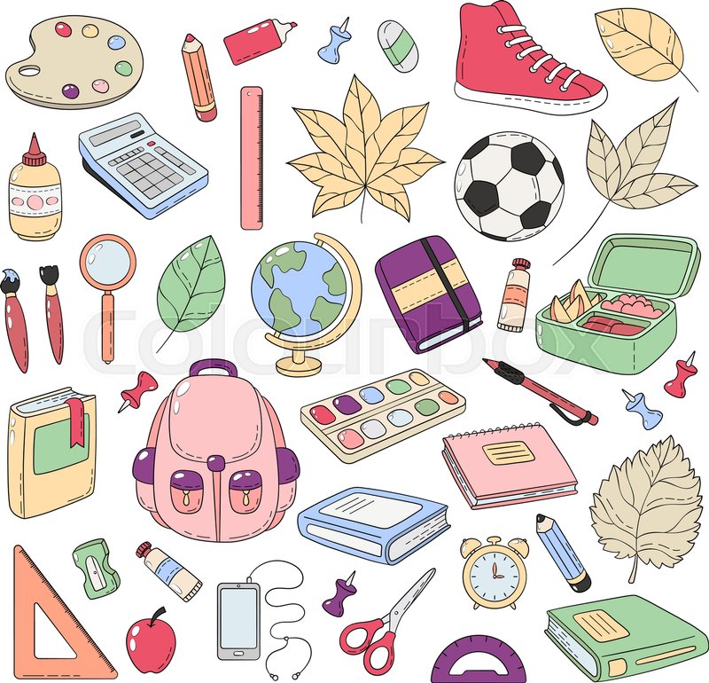 Vector Doodle Icons Collection School Stock Vector Colourbox