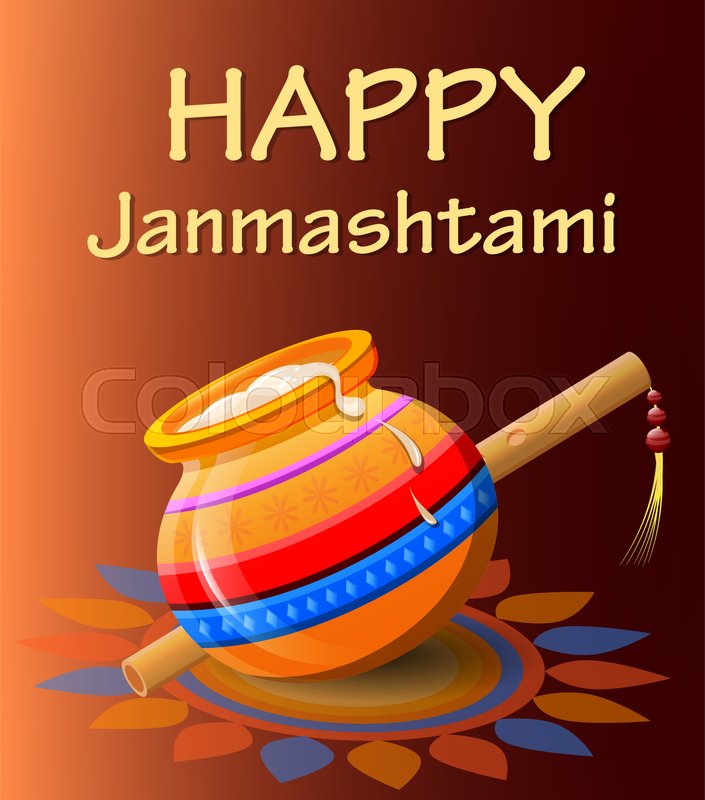 Happy Krishna Janmashtami Pot With Stock Vector Colourbox
