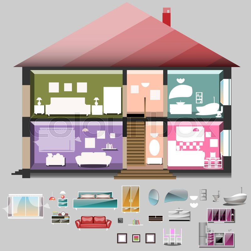 Haus, außen, ansicht | Vektorgrafik | Colourbox