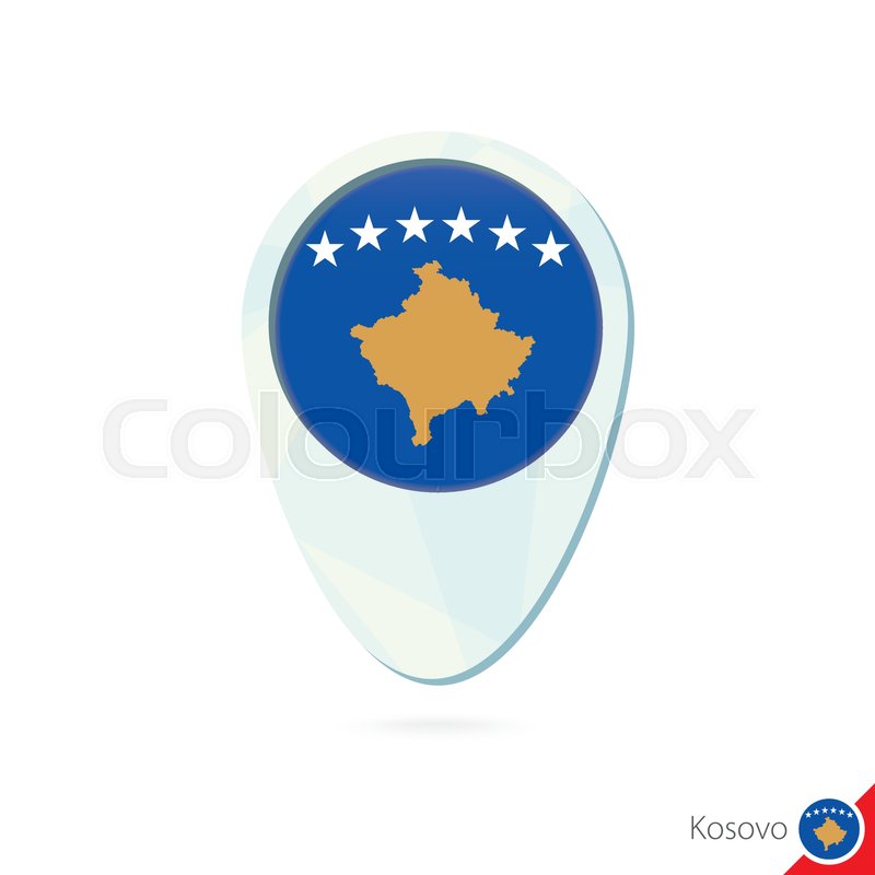 Kosovo Flag Location Map Pin Icon On Stock Vector Colourbox