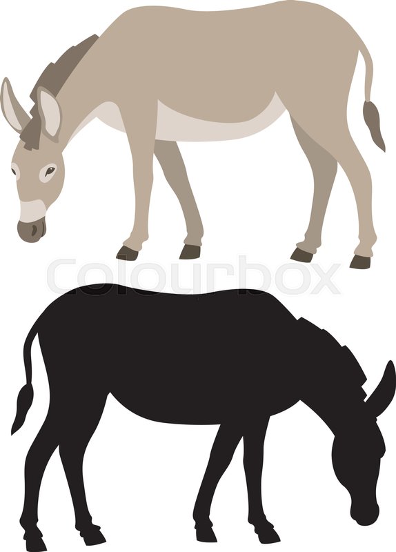Donkey vector illustration style Stock vector Colourbox