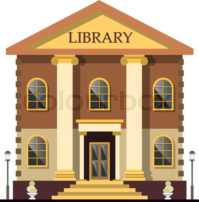 Library Exterior Outdoor View Library Stock Vector Colourbox