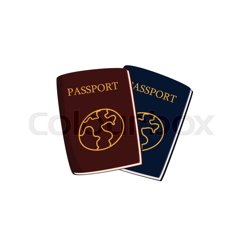 Two Cartoon Passports Travel Stock Vector Colourbox