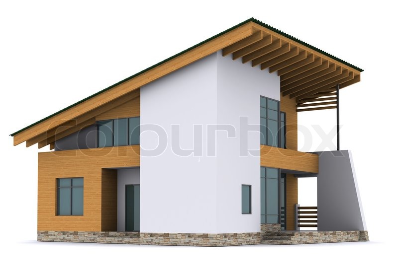 Haus mit grünen Dach. | Stock Bild | Colourbox