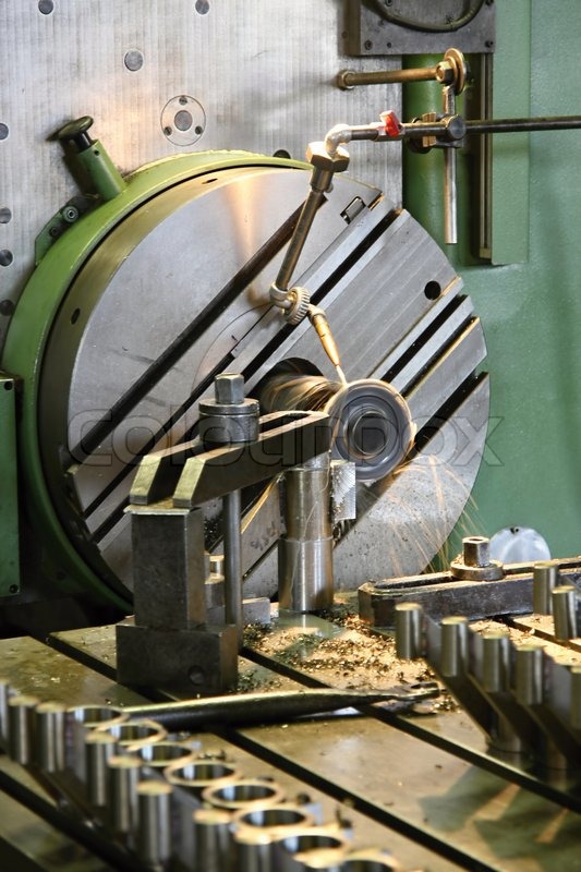 Milling and machining of material to Stock image Colourbox