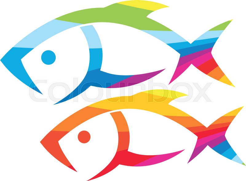 The two colored fish for vector | Stock vector | Colourbox