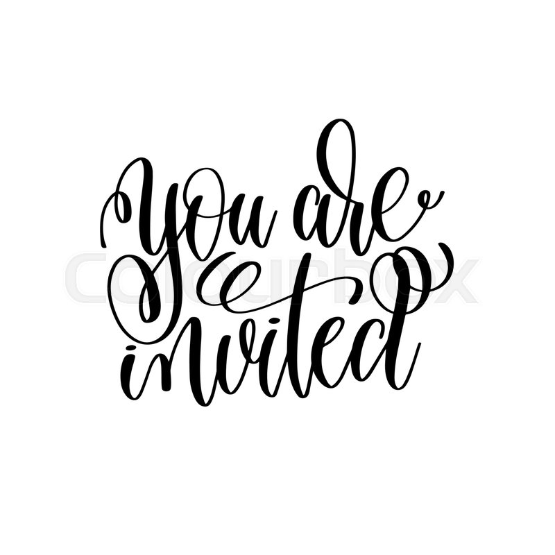 You are invited black and white hand | Stock vector | Colourbox