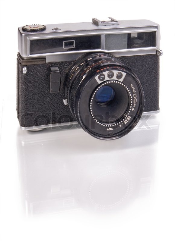Gamle film kamera isoleret på hvid ... | Stock foto | Colourbox