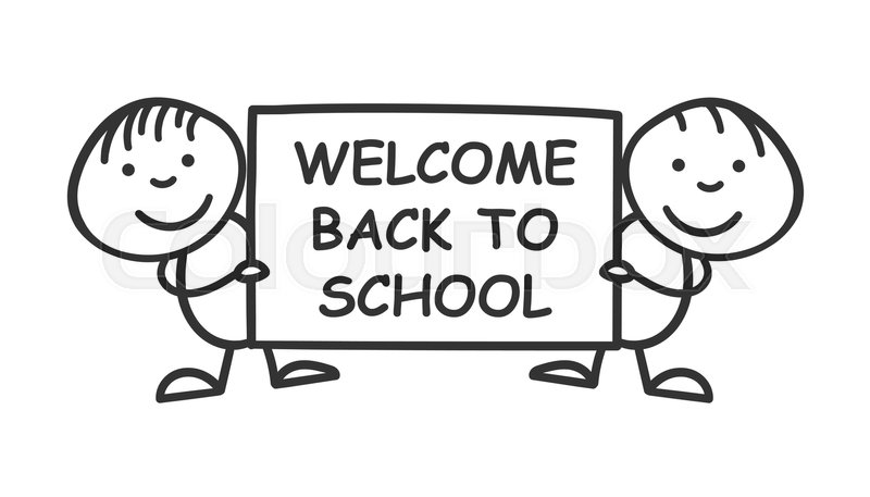 Back To School Placard In Hands Icon Stock Vector Colourbox