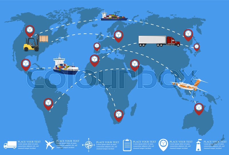 Global network of cargo distribution Stock vector Colourbox