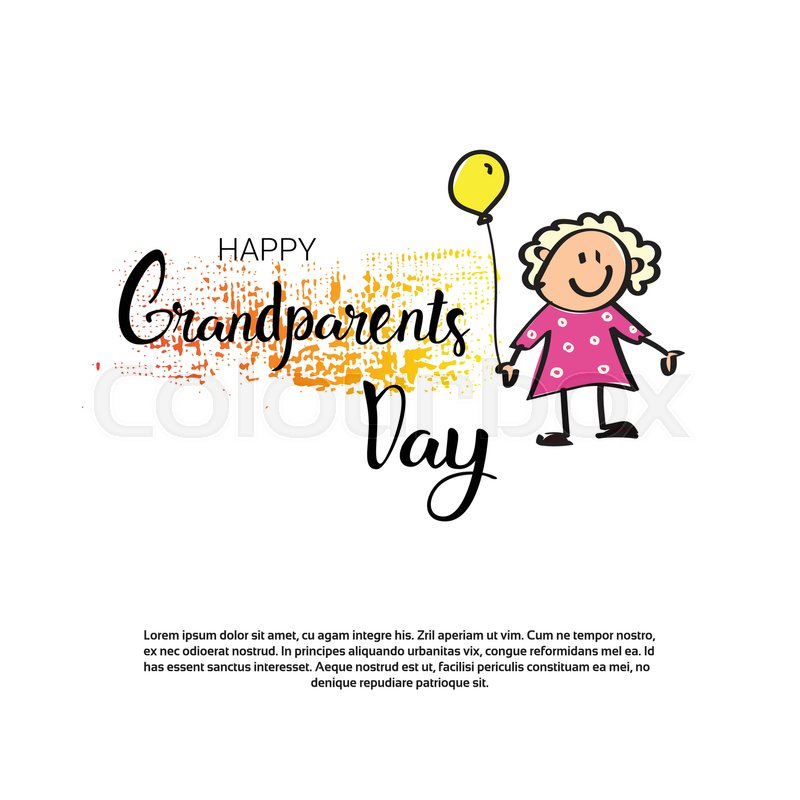 Happy Grandparents Day Greeting Card Stock Vector Colourbox