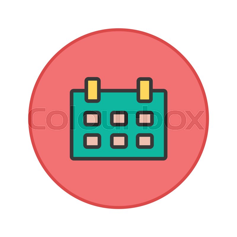 Calendar Icon Red Button Stock Vector Colourbox