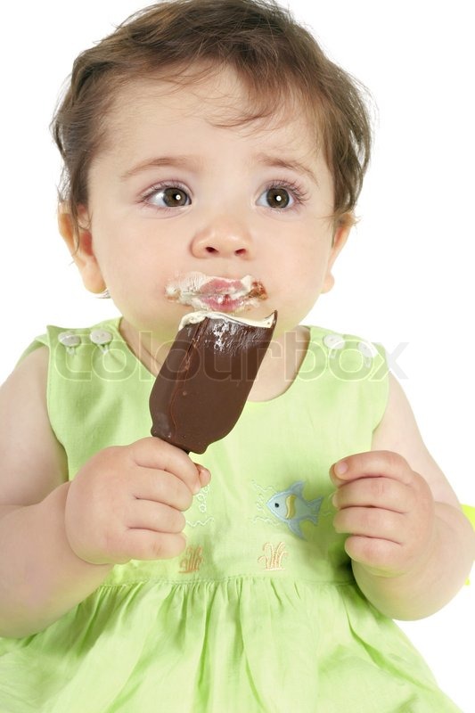 cute baby eating nutella