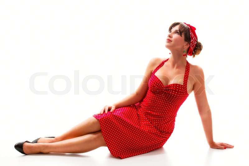 Woman in Dress Sitting On Floor