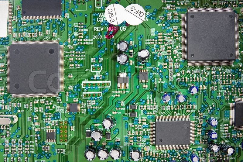 Microscheme mit elektrischen Wegen Stock Bild Colourbox