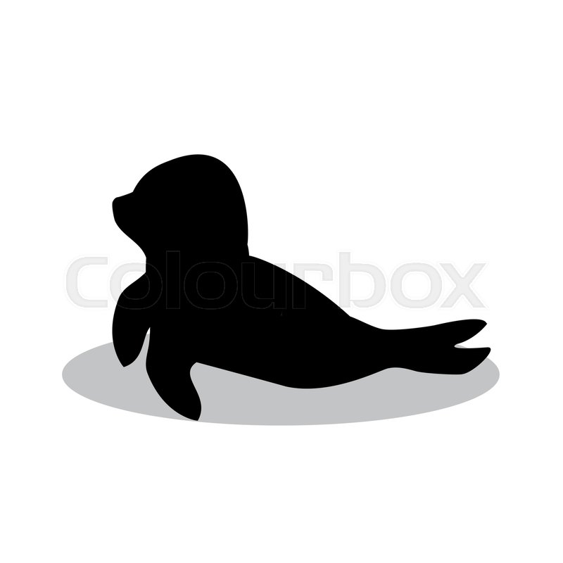 Sea Calf Nautical Black Silhouette Animal Vector Illustrator Sea Calf Nautical Black Silhouette Animal Vector Illustrator