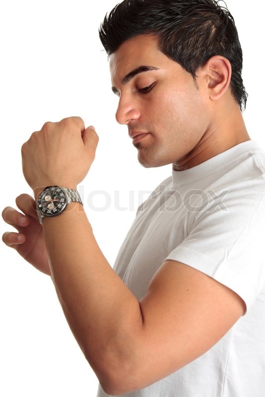 man hand watch