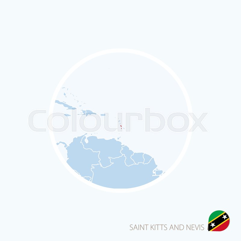 map icon of saint kitts and nevis blue map of america with