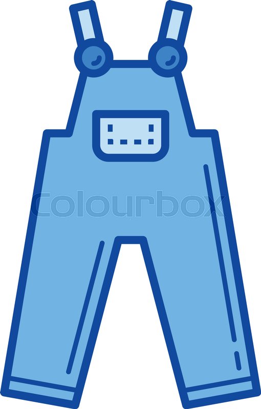 Denim overall vector line icon ... | Stock vector | Colourbox