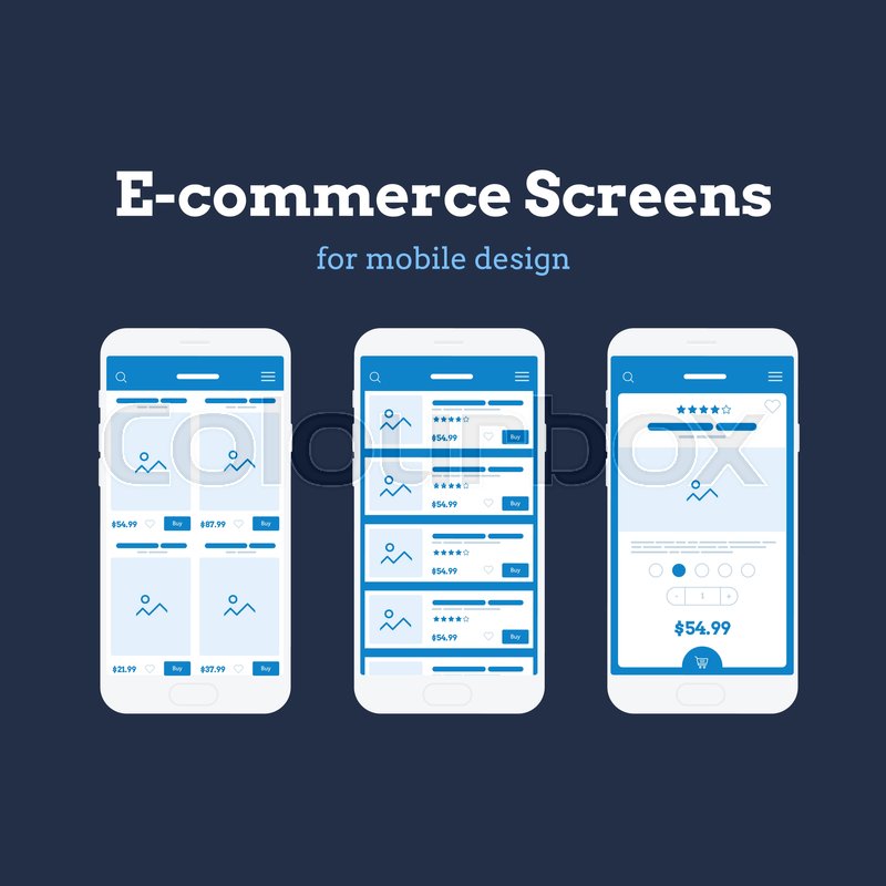 Mobile App Wireframe Ui Kit Detailed Stock Vector Colourbox