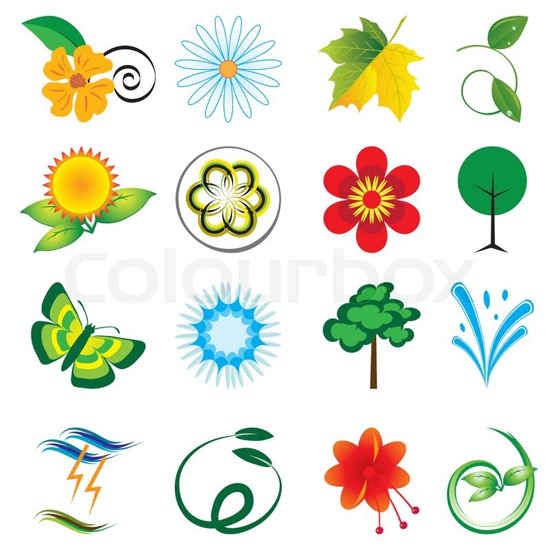 a collection of natural elements for design vector a collection of natural elements for design vector