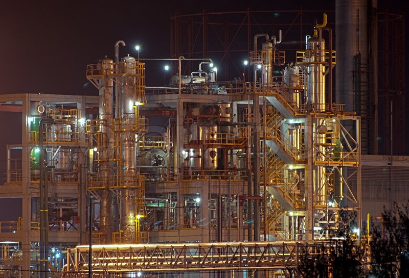 Night View Of A Industrial Park Stock Image Colourbox